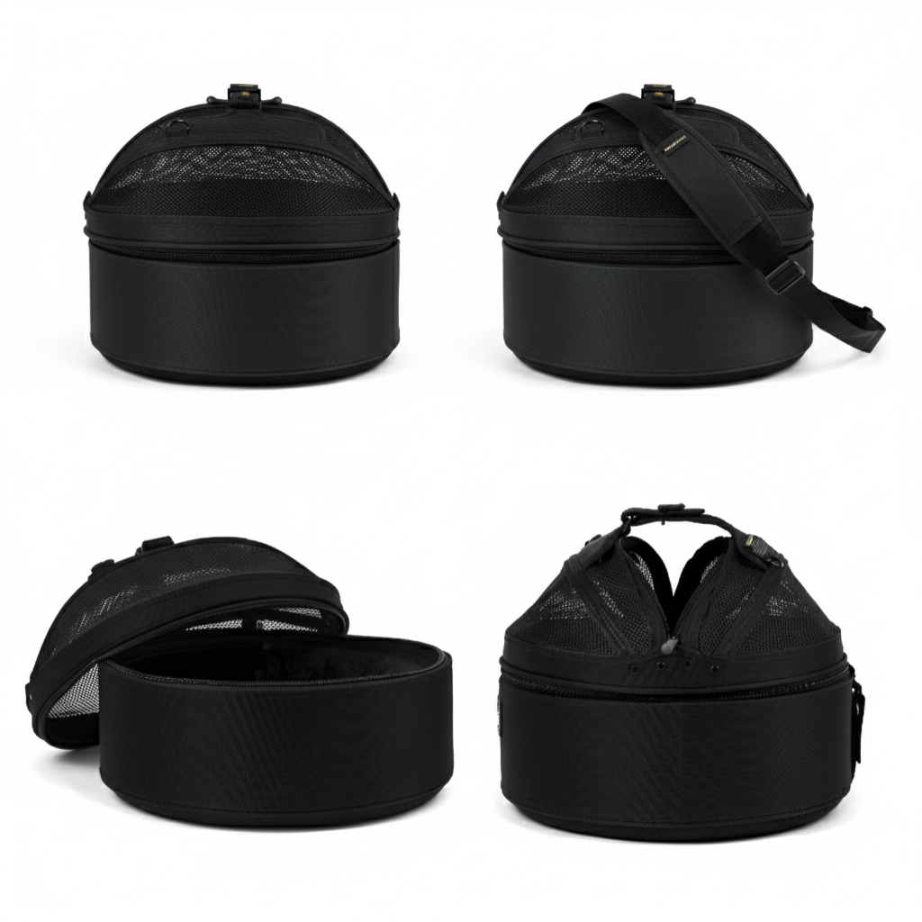 Jet black convertible pet travel bed - certified safe carrier for cats and small dogs up to 15 lbs