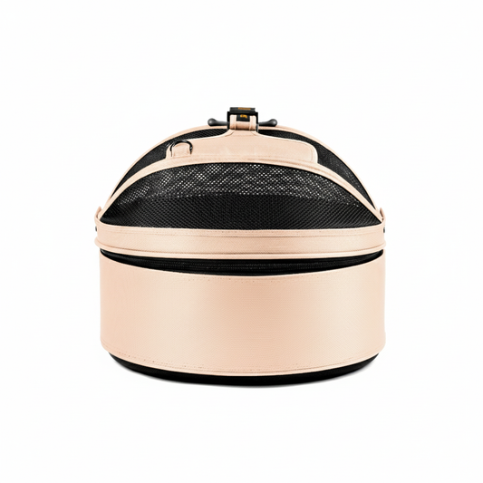 Black 3-in-1 pet travel bed - premium ballistic nylon carrier with plush interior padding