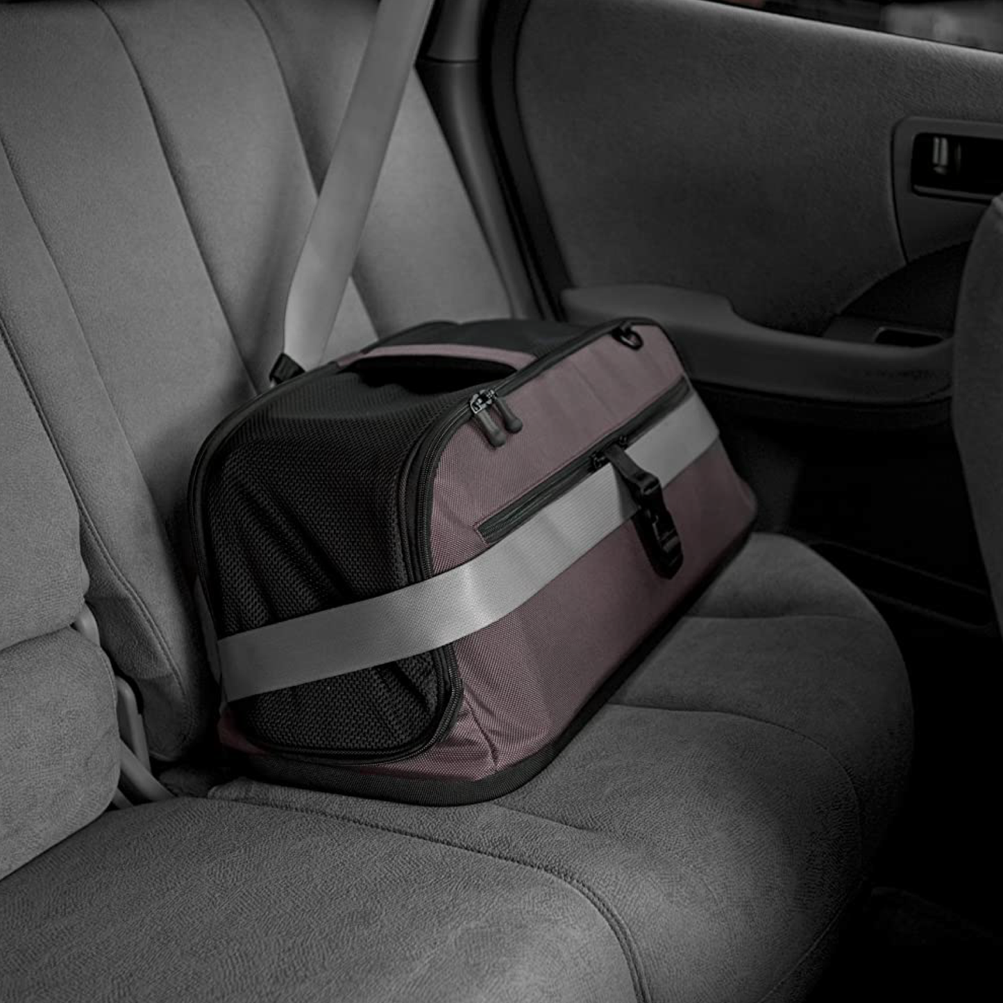 Brown soft-sided pet carrier - premium pet travel carrier with plush interior padding
