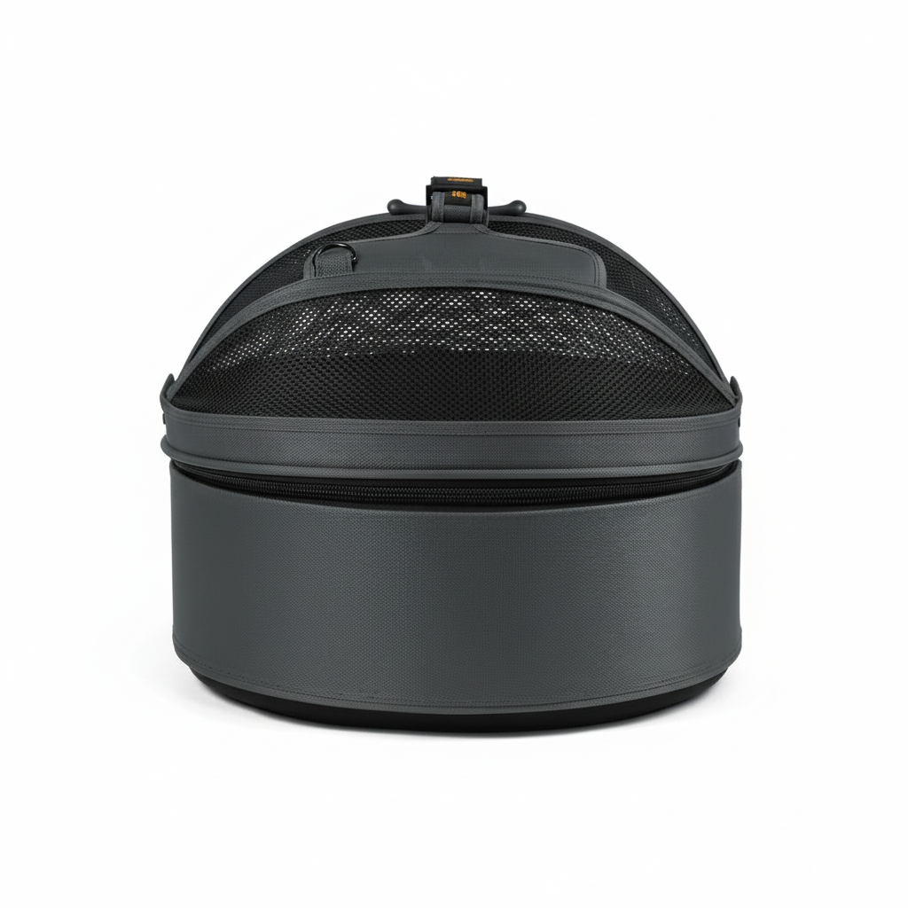 Charcoal Gray convertible pet travel bed - certified safe carrier for cats and small dogs up to 15 lbs
