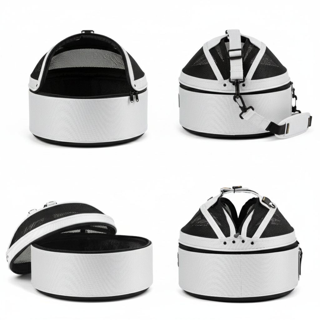 Sleek convertible pet travel bed - certified safe carrier for cats and small dogs up to 15 lbs
