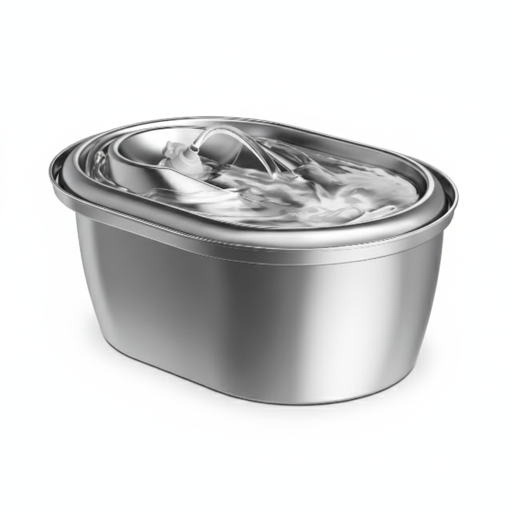 3L stainless steel pet water fountain with dishwasher safe design for dogs and cats
