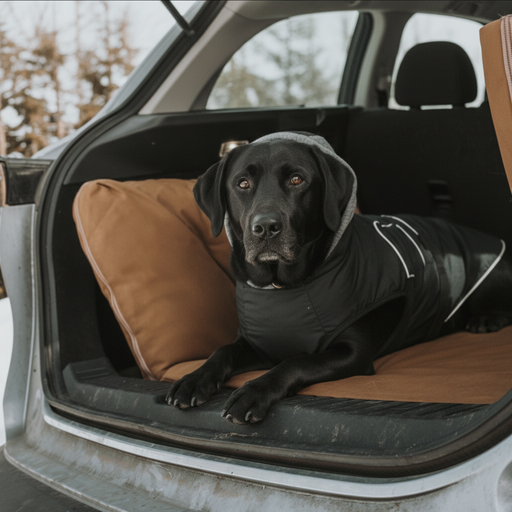 Durable Cordura SUV dog bed with waterproof protection for car travel
