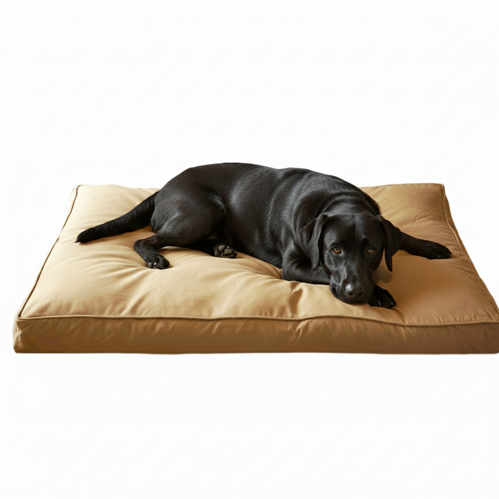 Large chew resistant dog bed - premium quality with waterproof liner and bolster design
