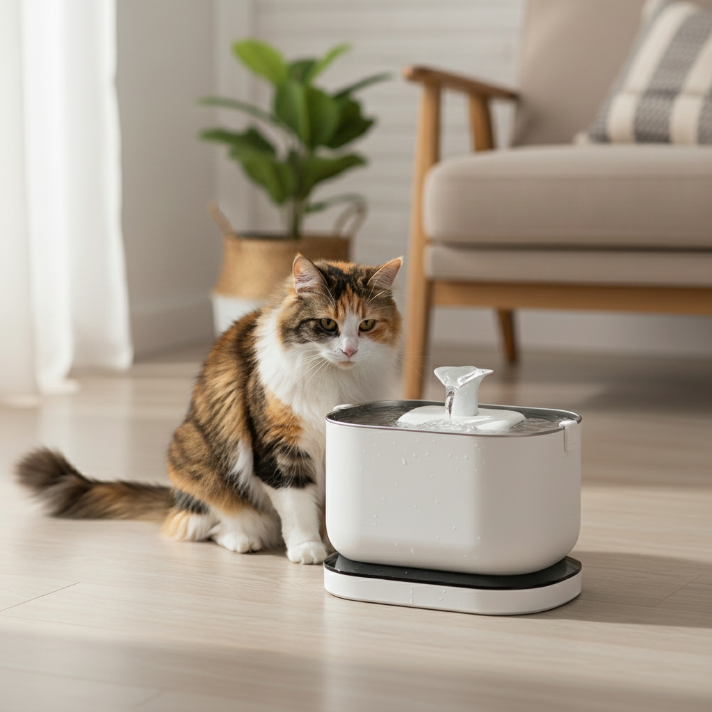 Cordless Battery-Operated Pet Water Fountain - 2.5L Wireless Dog & Cat Drinking Fountain