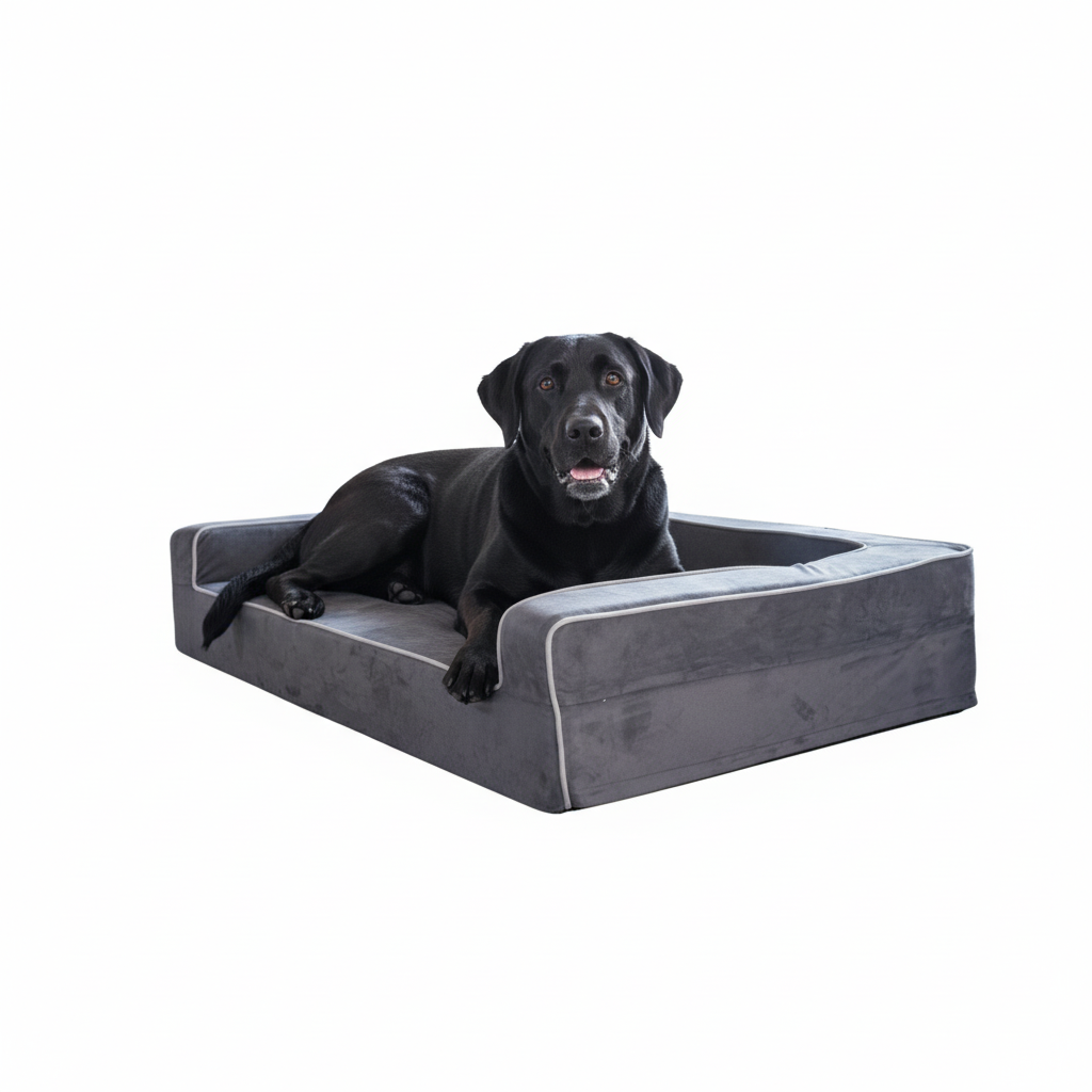 3 sided bolster dog bed with raised edges - premium supportive design for ultimate comfort

