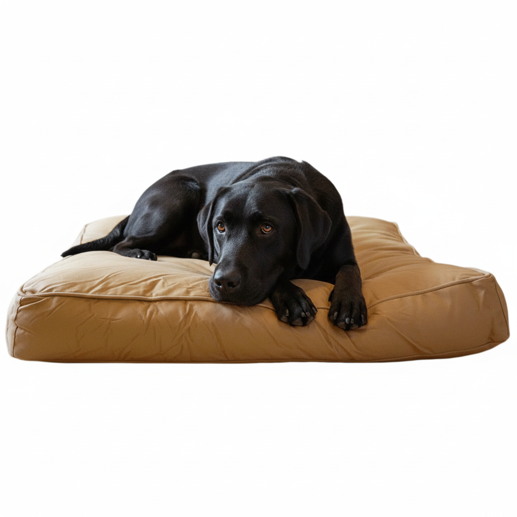 XL chew resistant dog bed with bolster edges - durable construction for aggressive chewers
