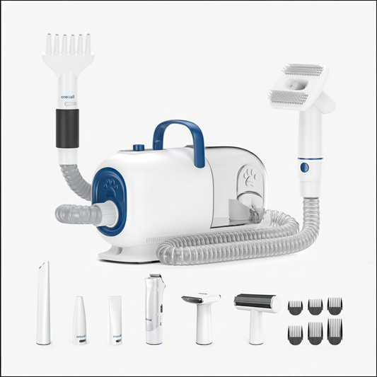 8-in-1 pet grooming vacuum and dryer kit with clippers for dogs and cats
