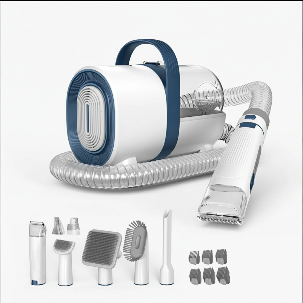 7-in-1 pet grooming vacuum kit with HEPA filter and clippers for dogs
