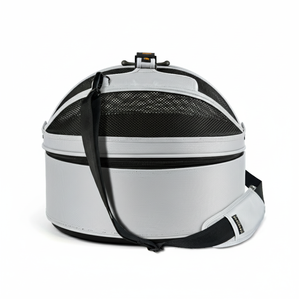Silver convertible pet travel bed - certified safe carrier for cats and small dogs up to 15 lbs
