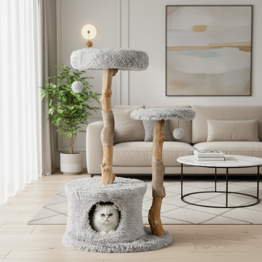 Premium cat furniture tower - multi-level design with scratching posts and platforms

