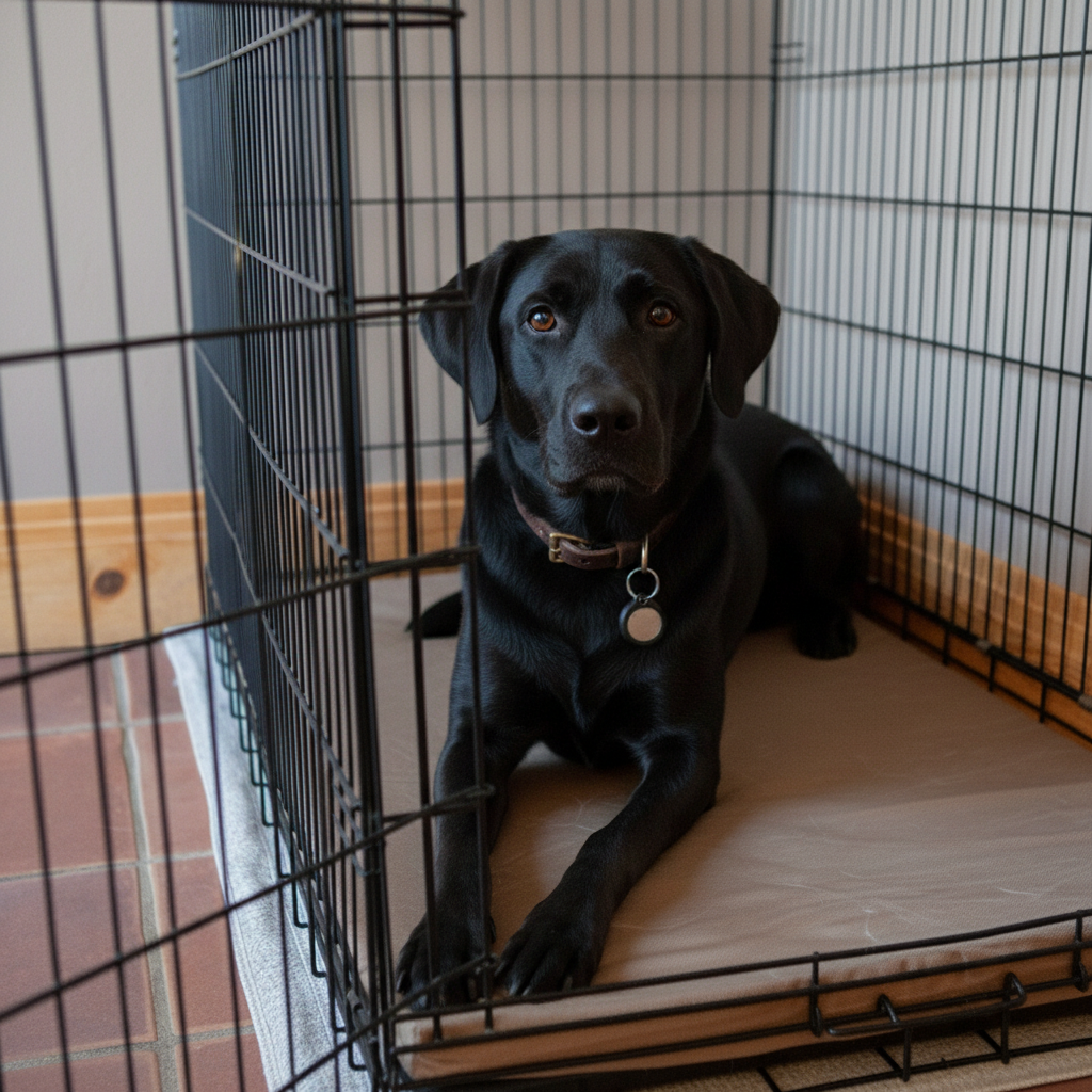 Chew proof dog crate pad with waterproof protection - durable gray pad for crate training
