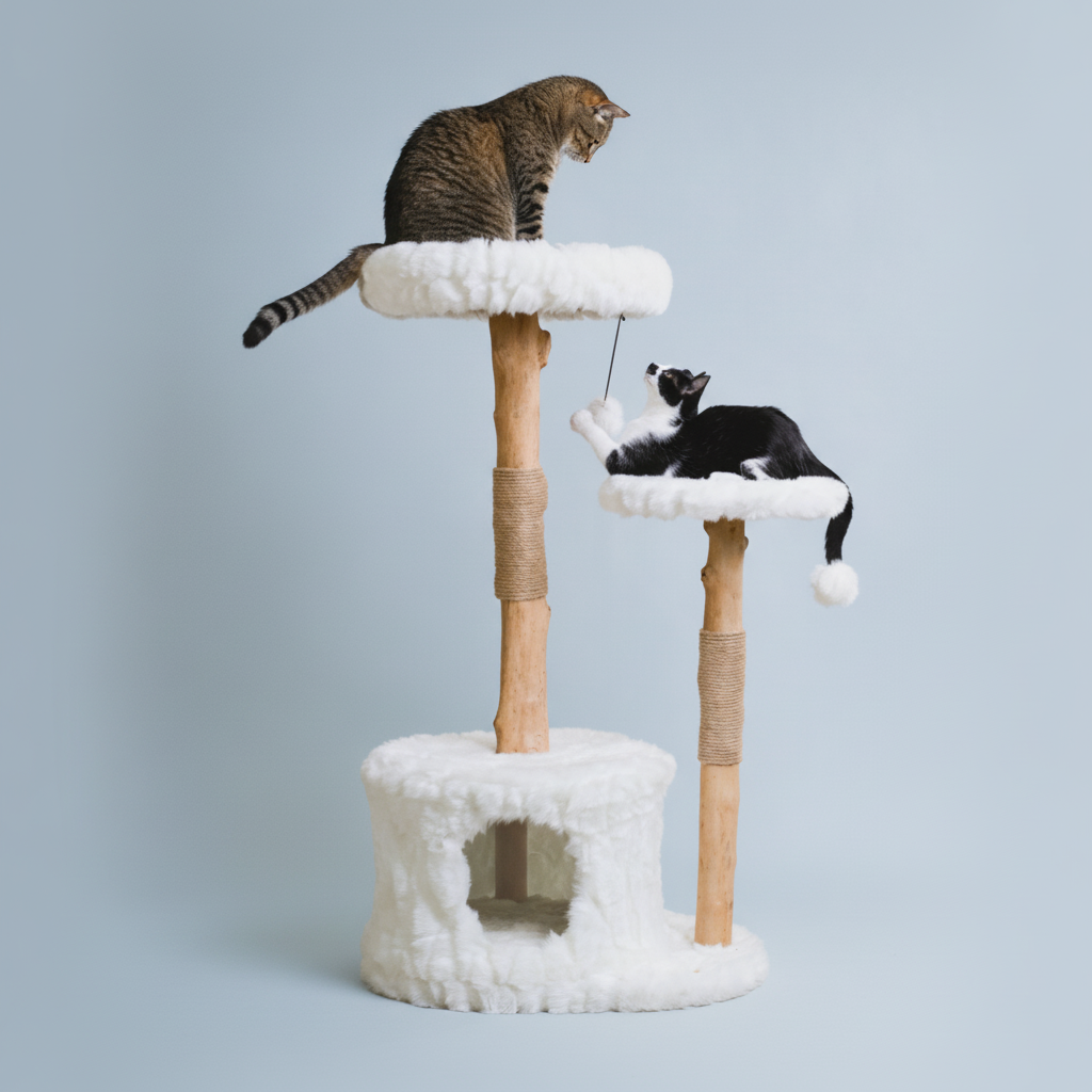 Cat tree with scratching posts - sturdy construction for climbing and playing
