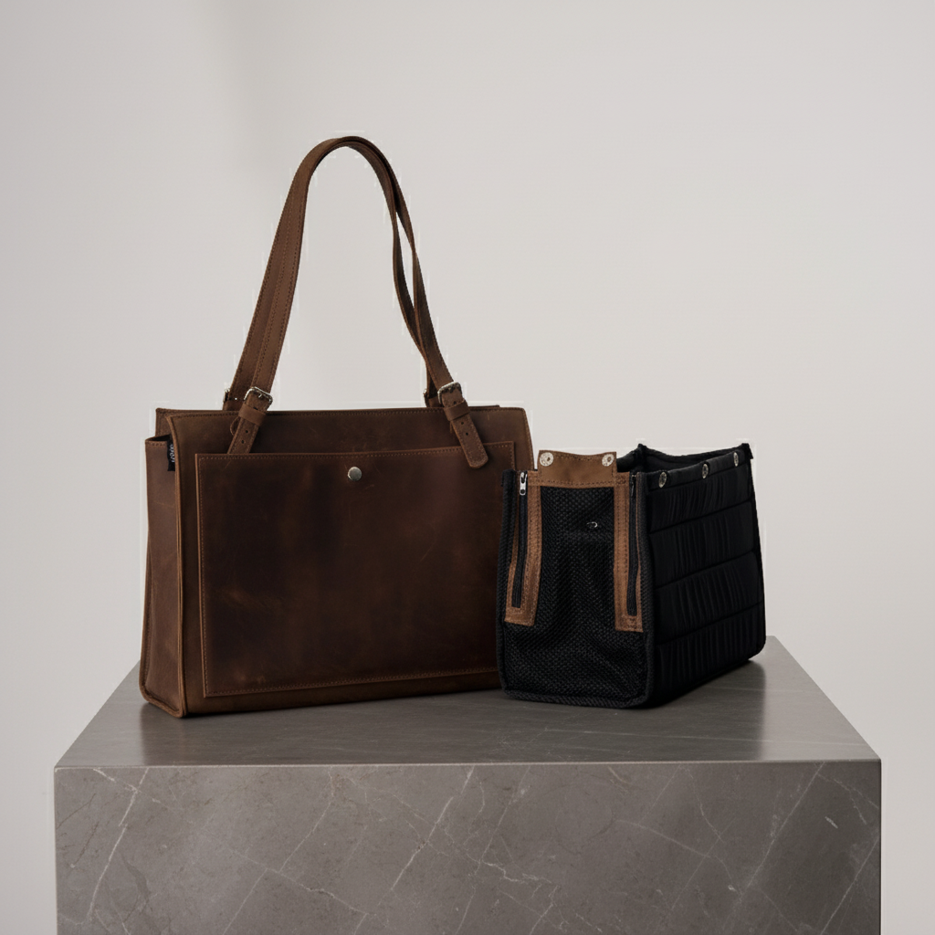 Premium leather dog travel carrier - airline-compliant pet bag for small to medium dogs
