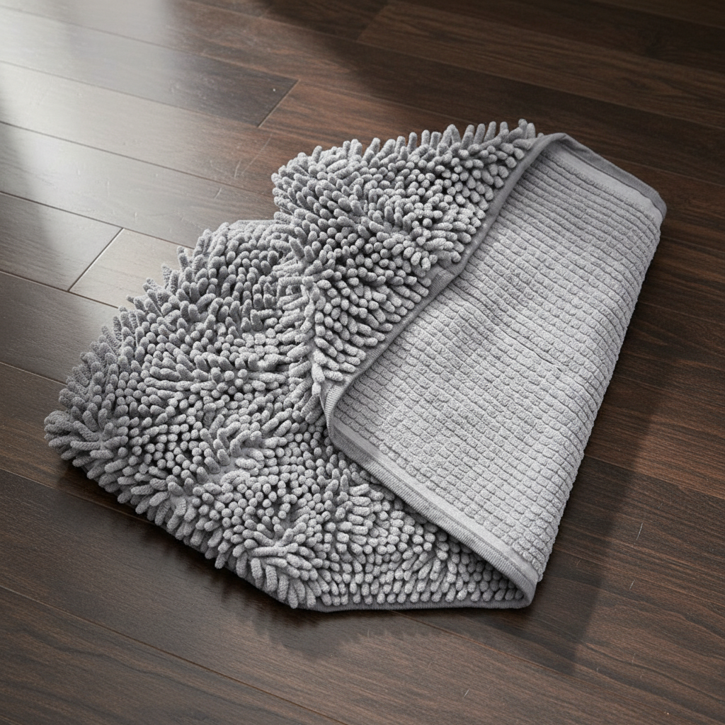 Grey quick-drying microfiber towel for dog grooming