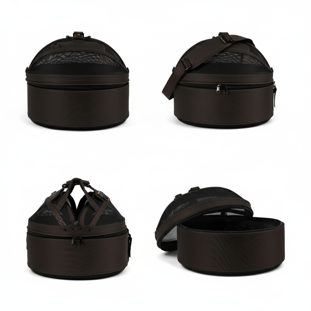 Chocolate convertible pet travel bed - certified safe carrier for cats and small dogs up to 15 lbs
